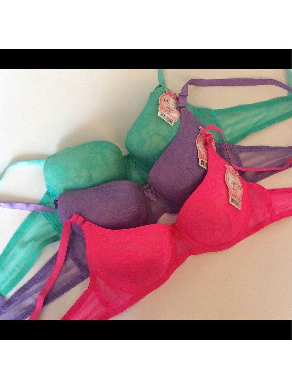 3 Ladies Floral Lace Detail Underwire Bra’s NWT